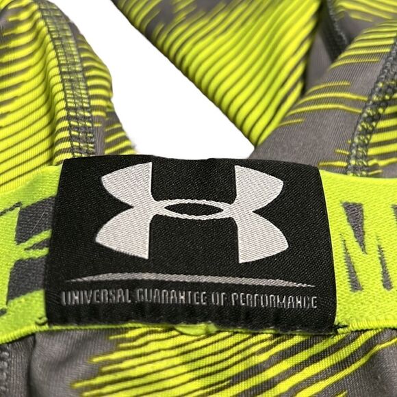 Under Armour ColdGear Grey Neon Green Fitted Bottoms Youth Size Base Layer YXL - Picture 7 of 9